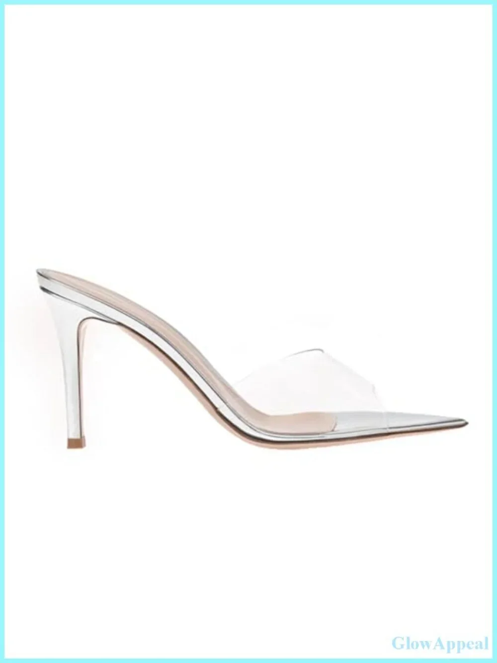 Transparent TPU Stiletto Heel Sandals for Women, Open Toe Patent Leather Mules